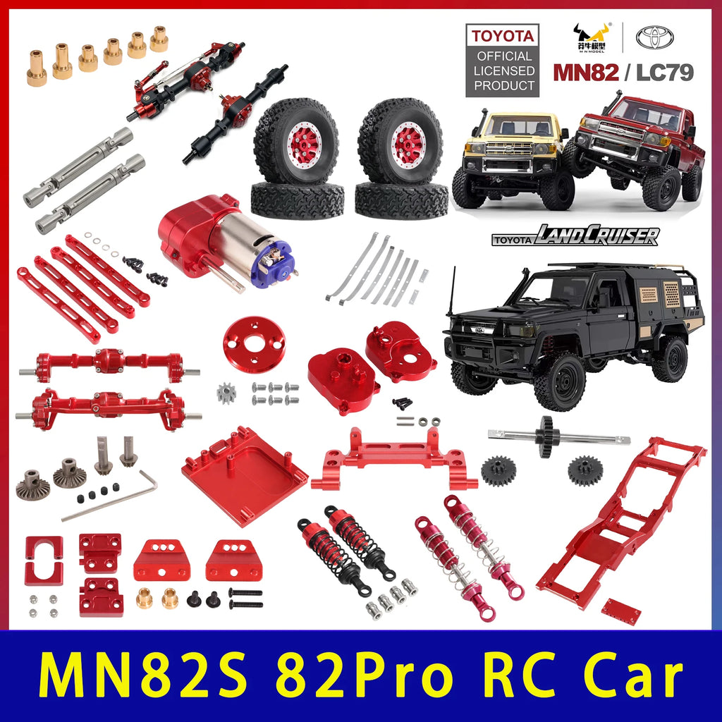 Metal chassis pull rod shock absorber transmission shaft 370 gearbox assembly For MN82 LC79 82S 82Por 1/12 RC Car Upgrade Parts