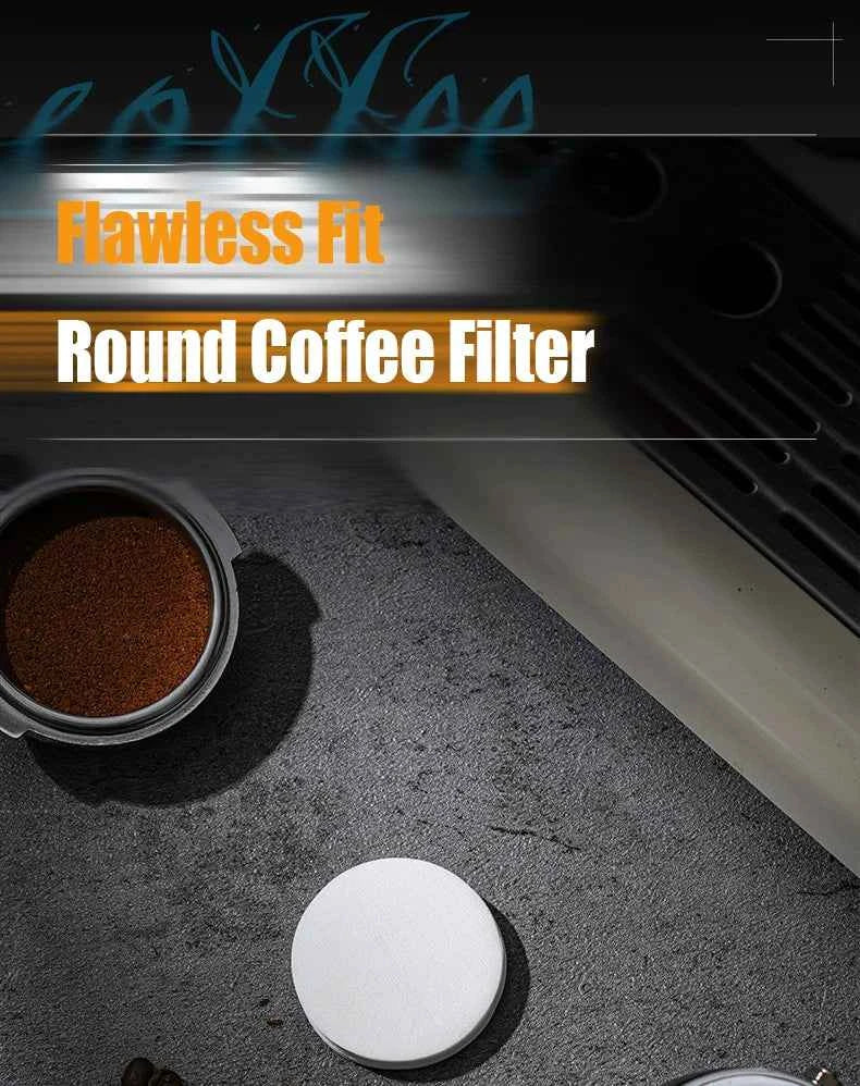 100 Pcs Coffee Paper Filter for Espresso Coffee Maker, 51/53/58mm Unbleached Espresso Filter Puck Screen Portafilter Paper