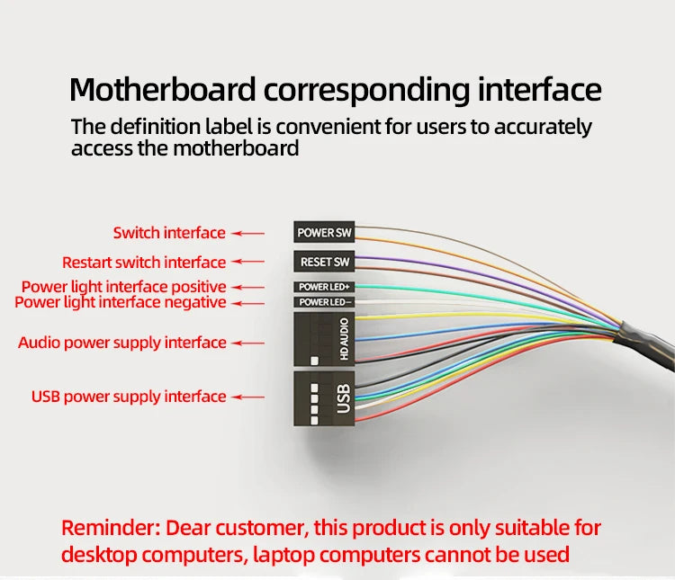 TEUCER Computer Desktop Switch Button With Dual USB Audio Desktop Host External Start Button Paste Type Swich