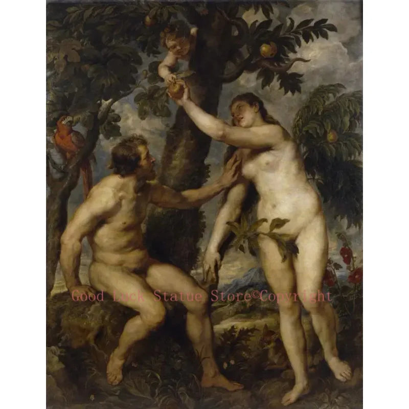 home hall wall decor ART  TOP ART Rubens, Peter Paul - Adam and Eve  print canvas oil painting-free shipping