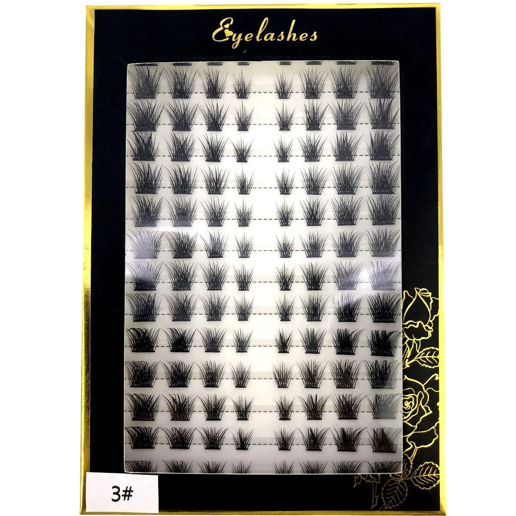 14rows Individual 3D Fluffy False Eyelashes Single Cluster Eyelash Extension Segmented Natural Mink Fox Eye Effect Makeup Lashes