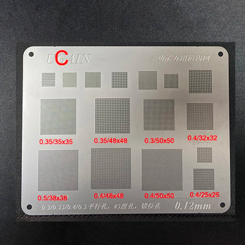 1/3Pcs High quality Universal BGA Reballing Stencil square hole Direct heating BGA Template for Mobile phone laptop CPU IC Chip