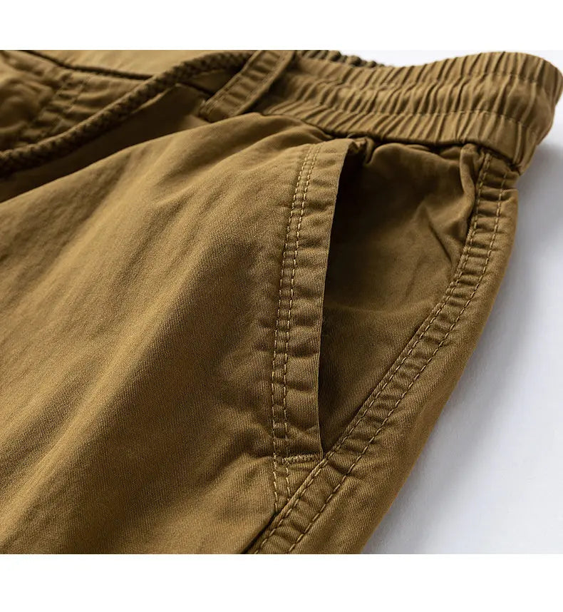 Men's Trendy Shorts - Summer Cotton-blend Breathable Multi-Pocket Outdoor Workwear Cargo Pants, Suitable for Hiking and Jogging