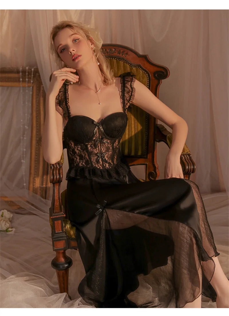 REBEYULIN Brand Sexy Sleepwear Women Dress Solid Casual Suspenders with Pad Pajama Comfortable Breathable Night Women Sleepwear