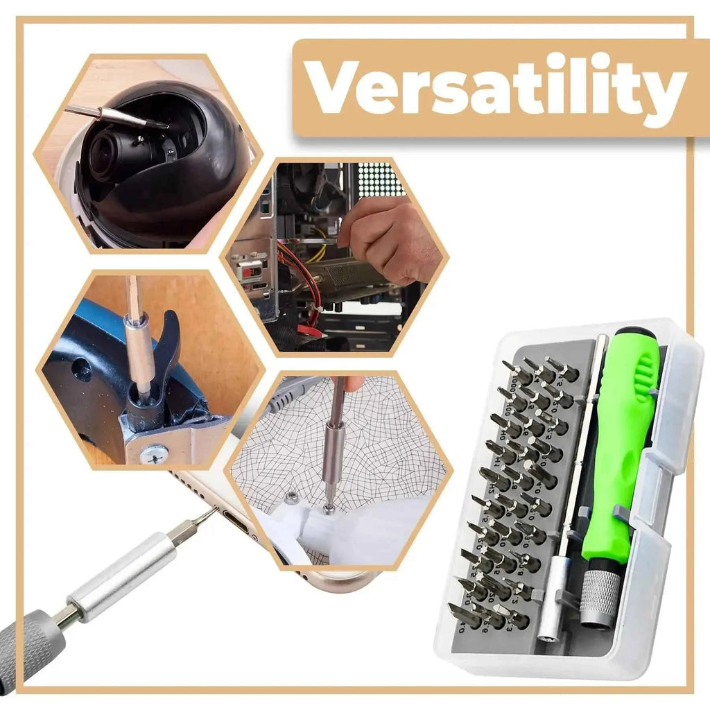 32 In 1 Multifunction Manual Screwdriver Kit for Mobile Phone Computer Electronic Repair Tool Set Product with Extension Rod