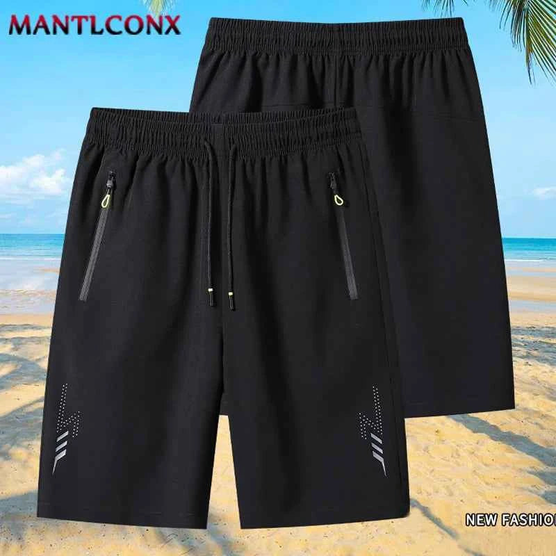 Summer Men's Shorts Cool Sportswear Running Sport Shorts Casual Bottoms Gym Fitness Training Jogging Short Pants Men Black Gray