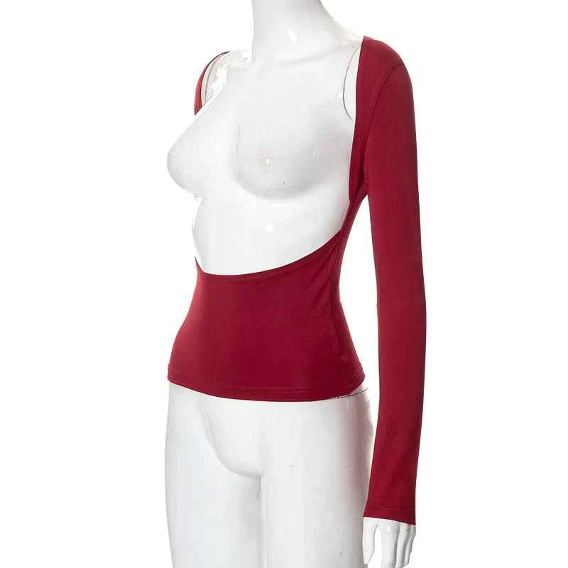 Backless Short Sleeve Blue Y2K Crop Top Women Casual O Neck  Summer T Shirts Sexy Vintage Cut Out