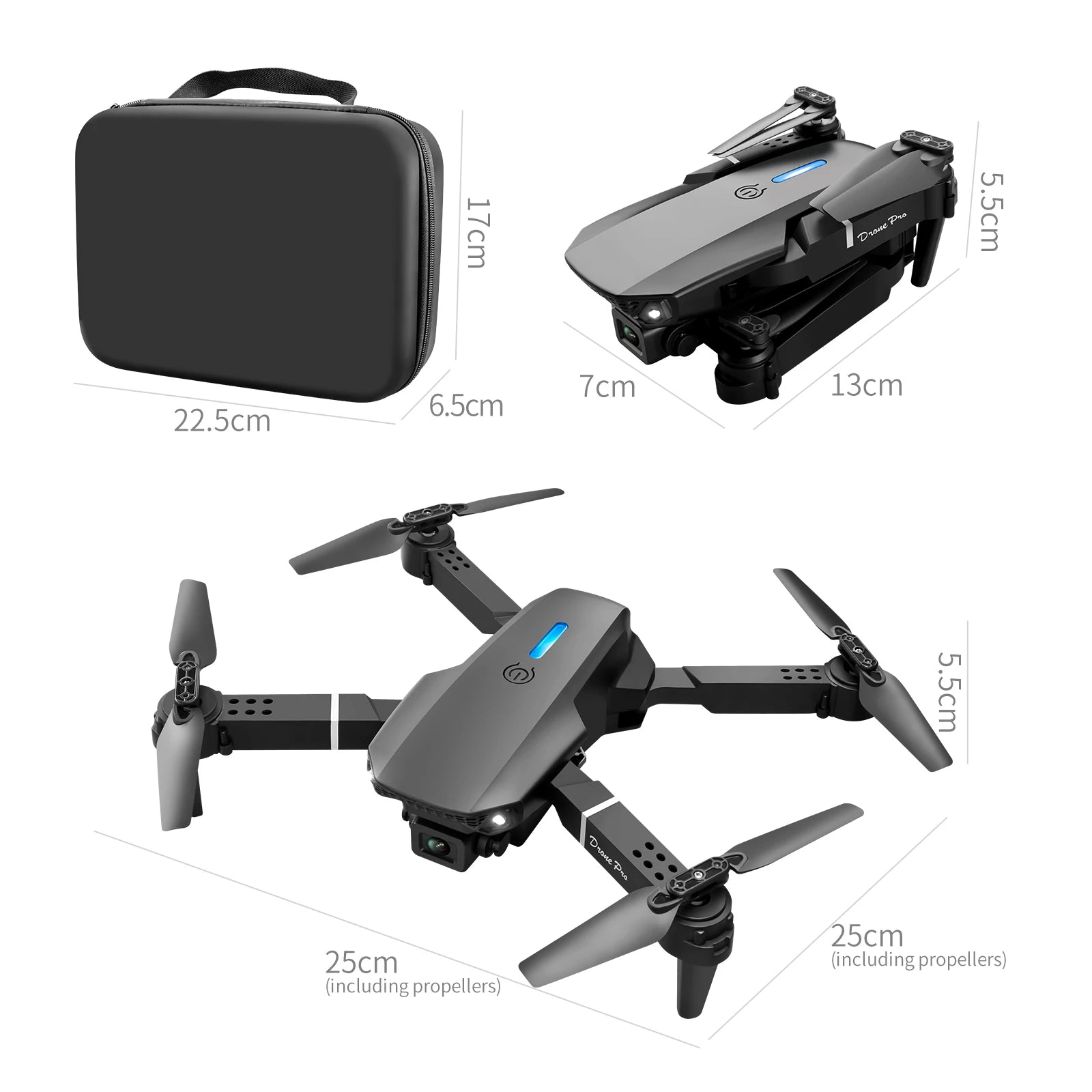 E88PRO Drone 8K 5G HD Dual Camera Aerial Photography Remote control screen display Control Aircraft Quadcopter