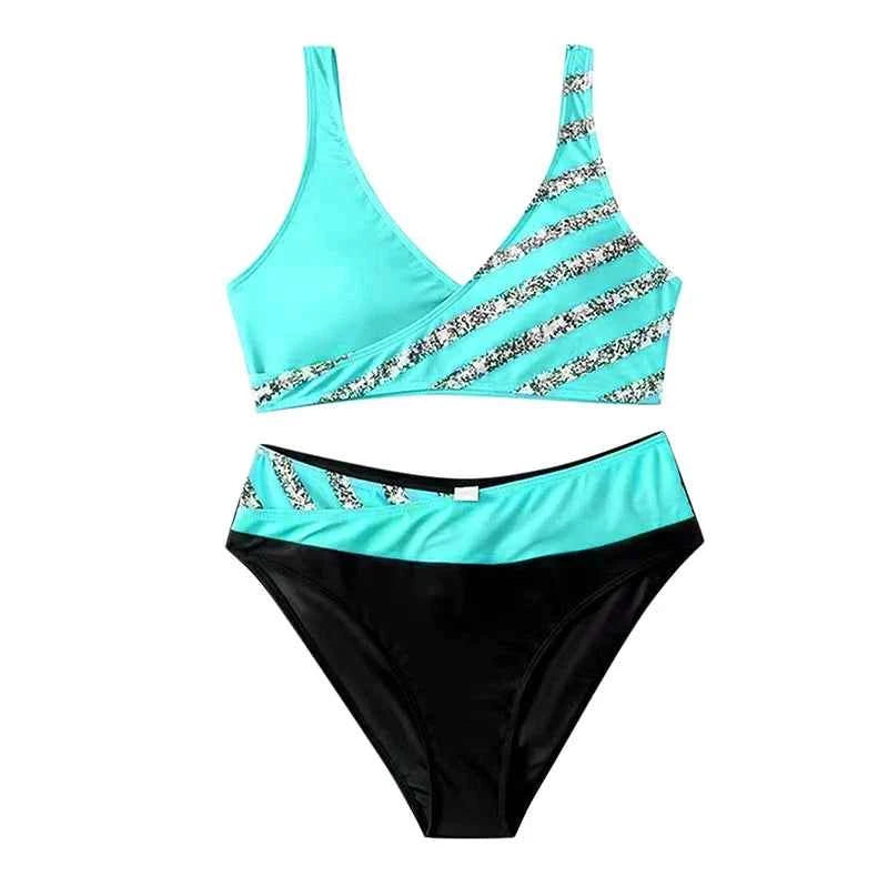 Rhinestone Sexy Bikini Set Women Two Piece Swimsuit Push up Padded Bathing Suit Sparkly Shiny Beachwear Summer Vacation Clubwear