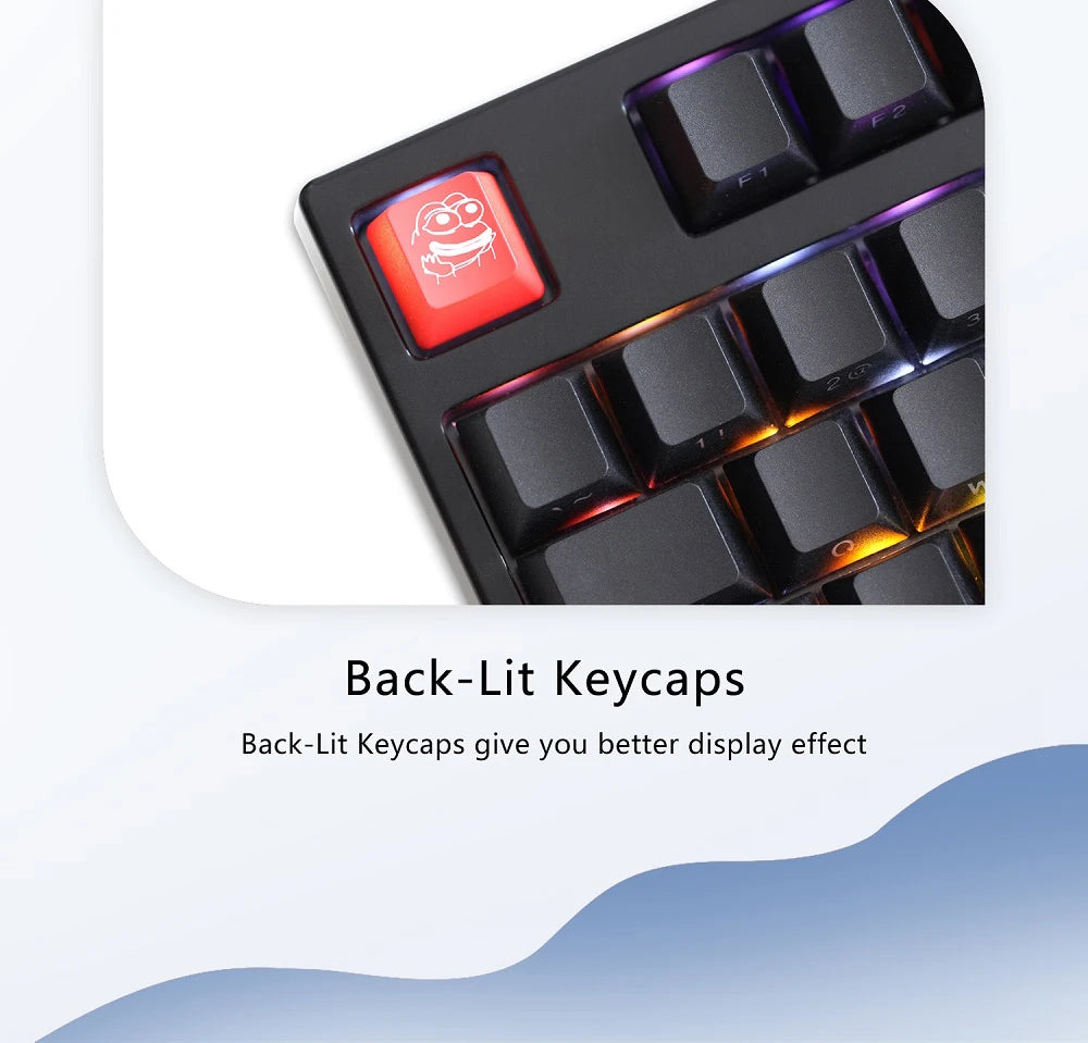 Novelty Shine Through Keycaps ABS Etched back lit black red r1 ESC Sad Frog THX meme Internet Trends