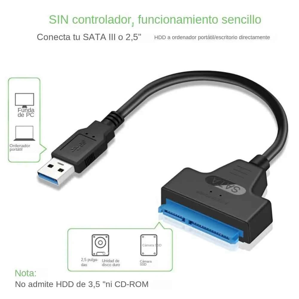 USB 3.0 to SATA III Adapter Cable Type C Compatible for 2.5 HDD SSD Hard Drive Converter 6 Gbps SATA 22 Pin Cord