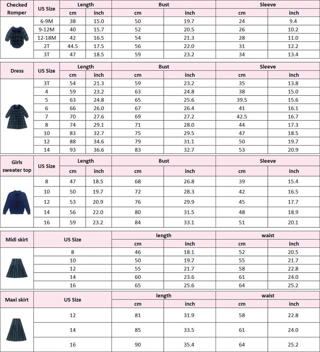 AS Navy Collection AW25 Girls Plaid Dress Two Color Patchwork Sweater Baby Romper Boys Blazer Pants Family Matching Clothing