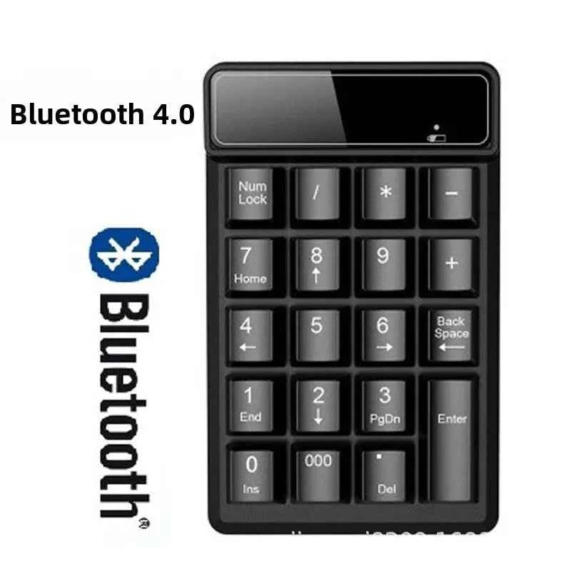2.4GHz Wireless Wired Keyboard Bluetooth Mini USB Numeric Keypad 19 Keys Number Pad Numpad Receiver for Accounting Laptop PC