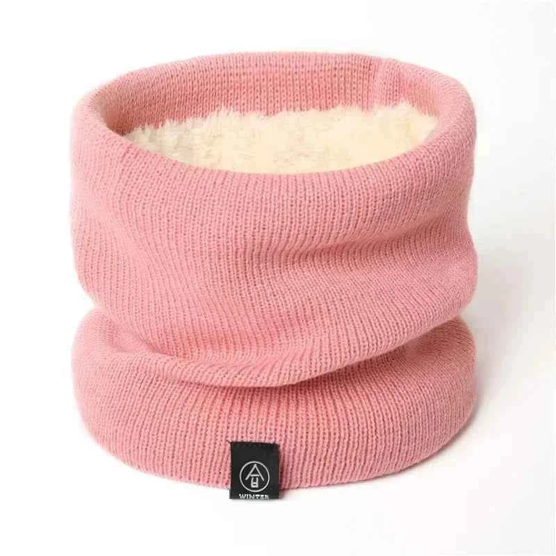 Warm Winter Ring Scarf Women Men Unisex Solid Plus Velvet Knitted Full Face Mask Snood Neck Scarves Bufanda Thick Muffler 2030