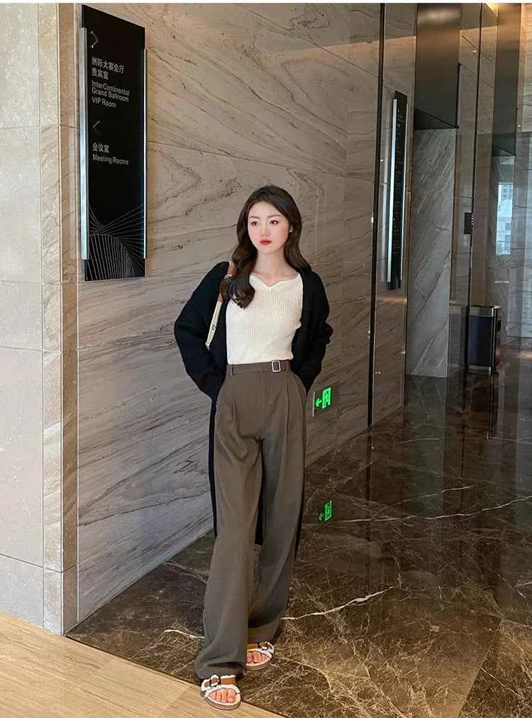 2026 Basic V-neck Chic  Autumn Winter Pullover Women Female Knitted Ribbed Sweater Slim Long Sleeve Badycon High Quality Sweater