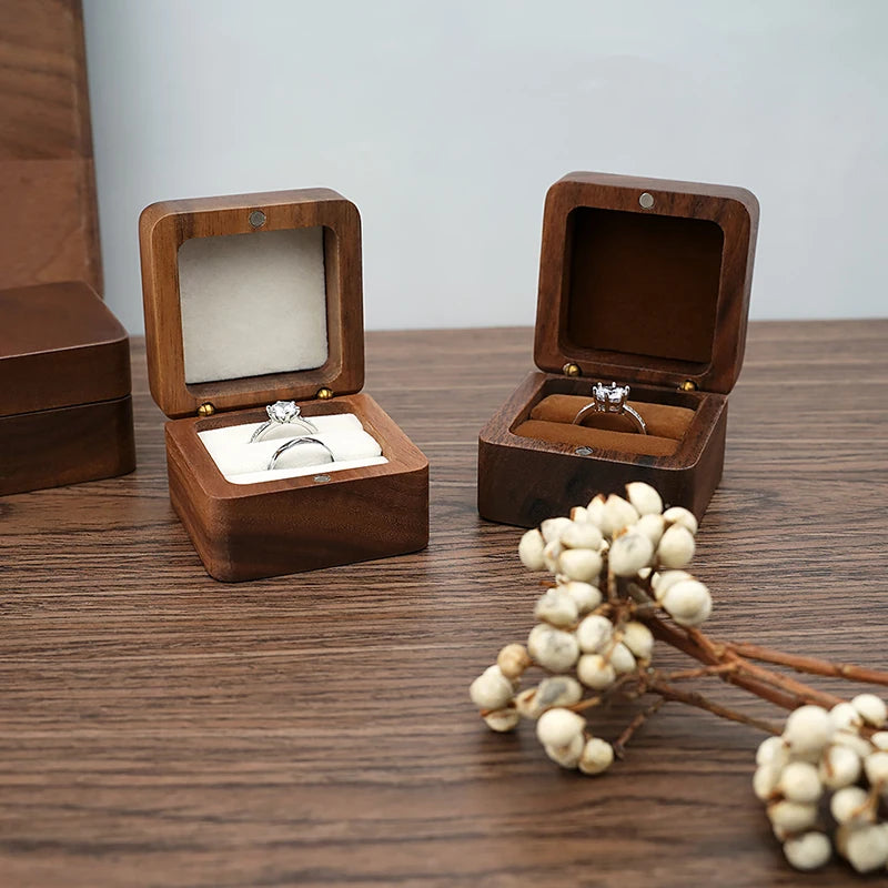 Wood Jewelry Box Wedding Ring Box Earring Rings Box Jewelry Organizer Box Luxury Jewelry Gift Packaging Box Bracelet Package