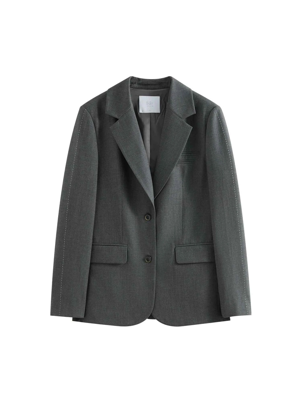 FSLE Pink Grey Elegant Style Casual Blazer Jacket for Women 2025 Spring New Design Versatile Streetwear Chic Outfits 25FS11224