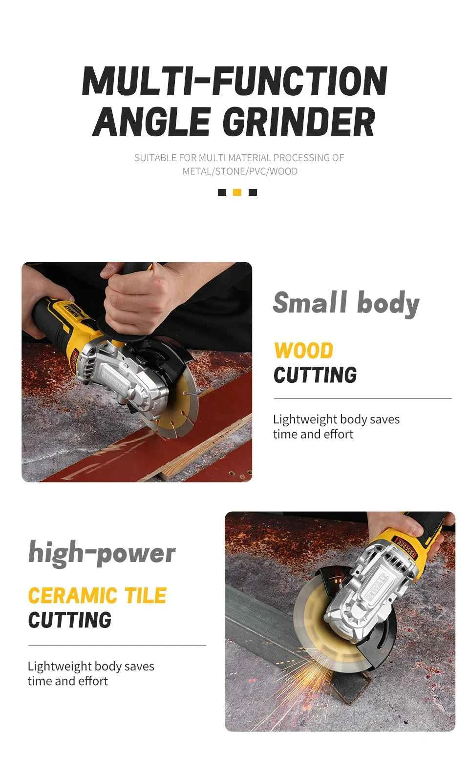DEWALT DCG405FN 18V Max XR Brushless Cordless Angle Grinder - 125mm, 8500 RPM, Cutting & Polishing, Rechargeable Handheld Tool