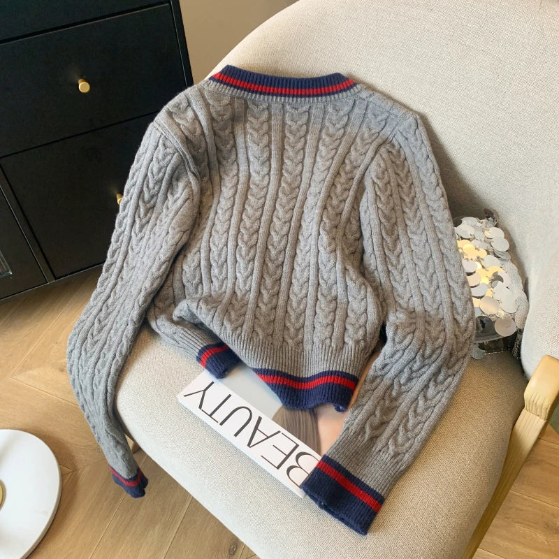 New 2024 Autumn Winter Cashmere Top Women V Neck Pullover Warm Knitwear Jumper Woman Clothes Twist Outwear Knited Tops Women