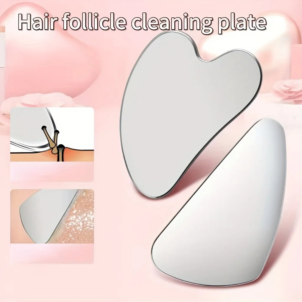 Stainless Steel Facial Thin Gua Sha Tool Ergonomic Design for Improved Blood Circulation & Wrinkles Durable Skincare Tool