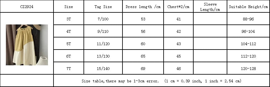 Girls' Summer Dresses Contrast Abstract Dress Individualized Vest Dress Children's Simple Fashion Dress Baby Kids Girls Clothing