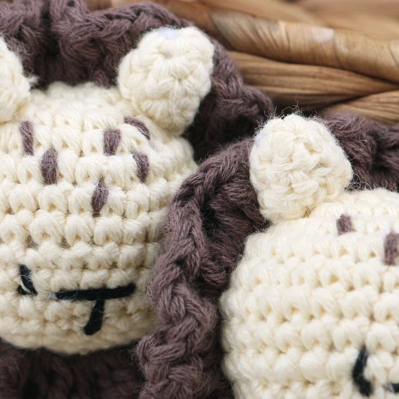 Crochet Animal Baby Pacifier Clip Accessories Handmade Knitted Bunny Teether Beads Newborn Nipple Clip Dummy Soother Holder Toy