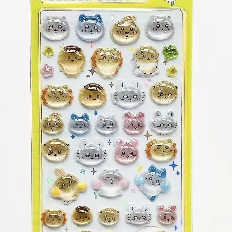 3D Stereo Relief Stickers Kawaii Cartoon Waterproof DIY Decor Stickers Phone Laptop Scrapbook Notebook Luggage Decal Gift Toys