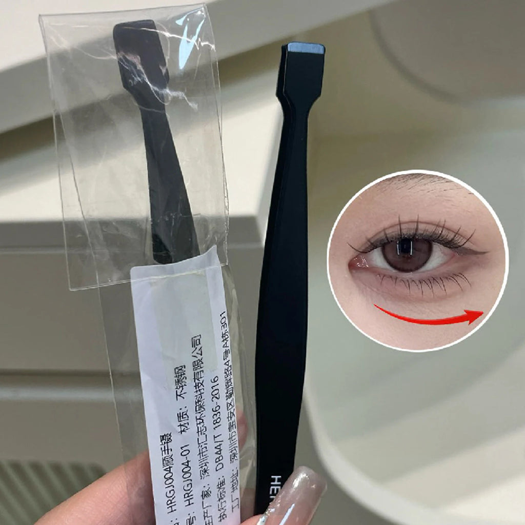 Stainless Steel Lower False Eyelashes Tweezer Lashes Extension Hair Removal Tweezers DIY Eyelashes Applicator Makeup Tools