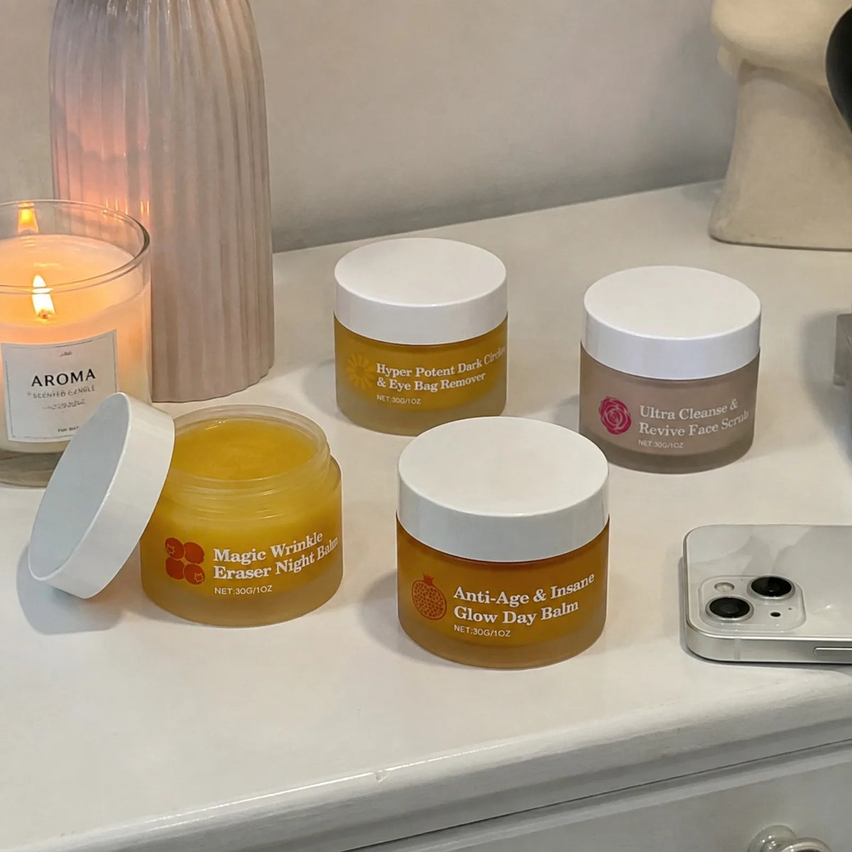 Complete Hydrating Skincare Set – Day, Night, Eye & Scrub