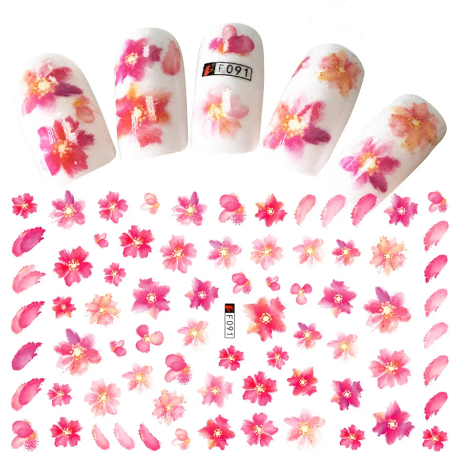 3D Dandelion Peach Blossom Maple Leaf Nail Sticker Nail Art Decoration Color Flower Nail Decal Nail Art Supplies Nail Parts