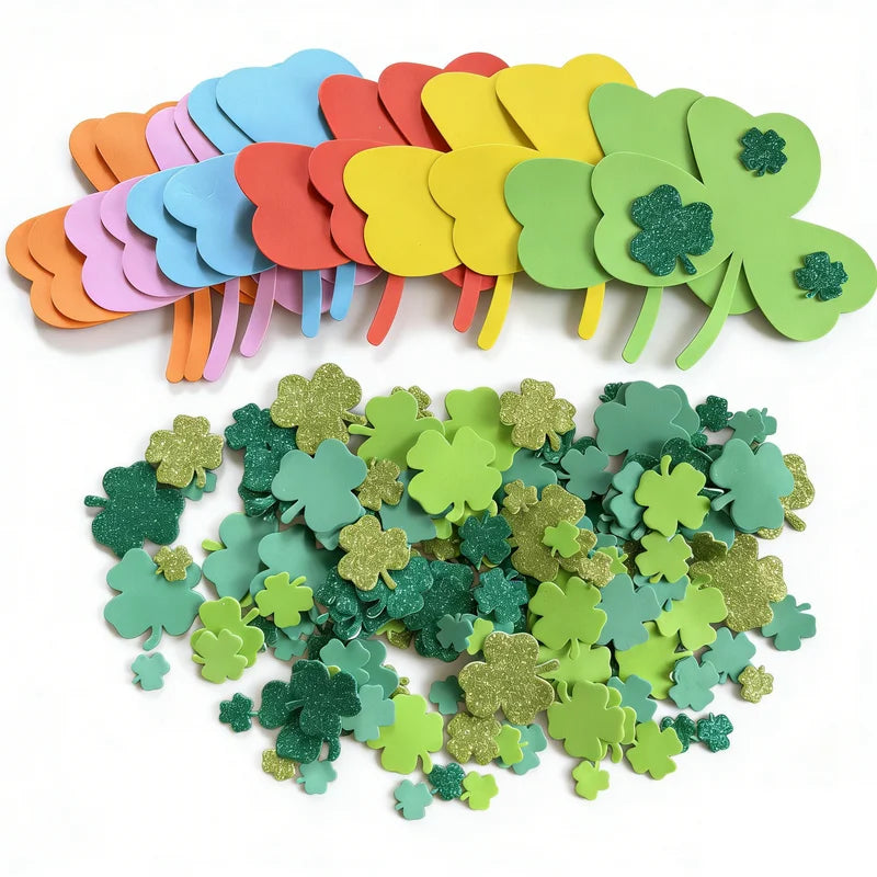 100PCS Glitter Foam Stickers Assorted Shapes Self-Adhesive Craft Stickers for Kids DIY Scrapbooking Card Making Classroom Decor