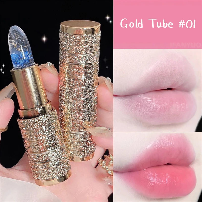 Moisturizing Flower Transparent Lipstick Temperature Color Changing Lip Balm Long Lasting Jelly Lipstick Lips Care Makeup 1pc