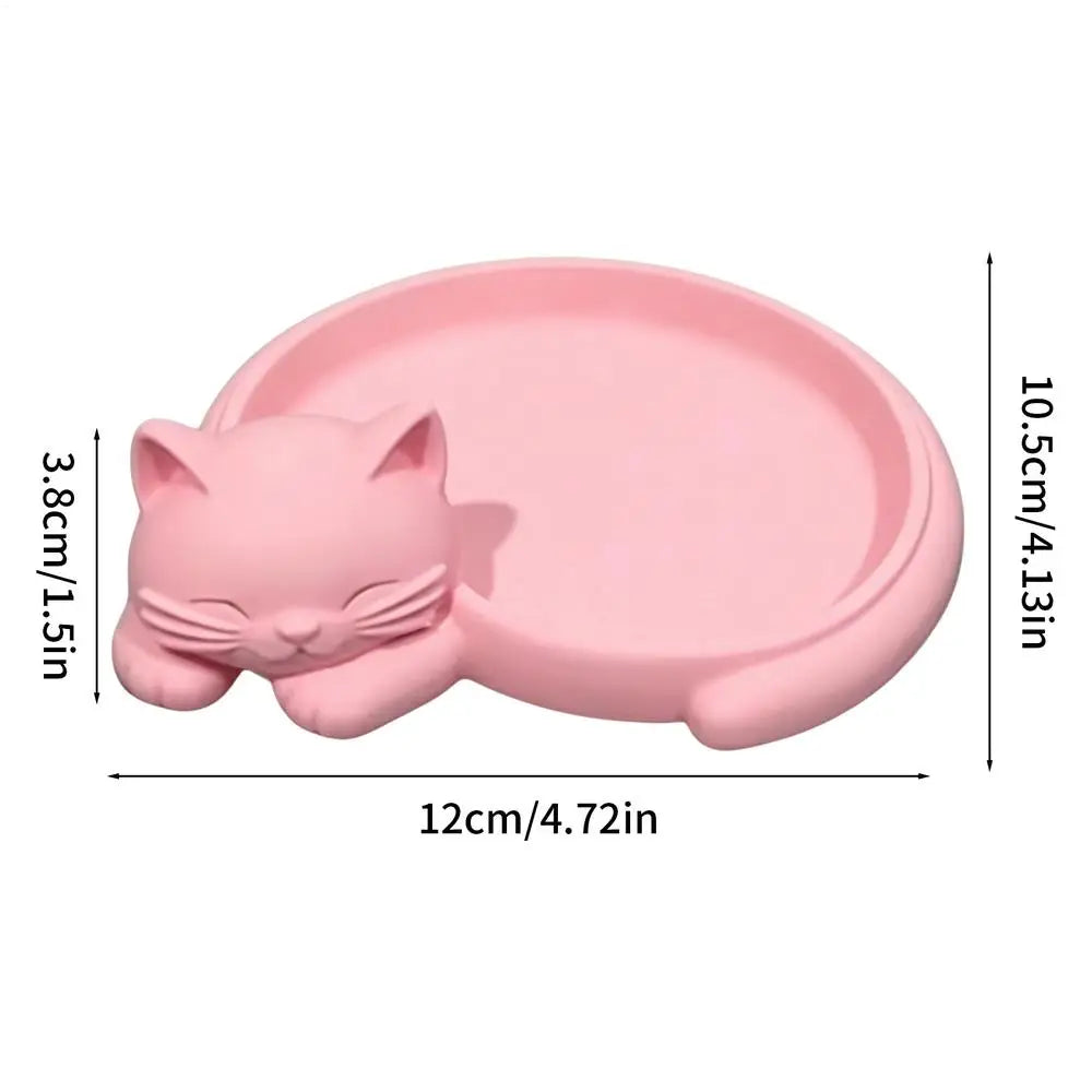 Cat Shaped Jewelry Organizer Tray for Keys Earrings Cute Feline Design Desktop Storage Tray Home Decoration Accessories
