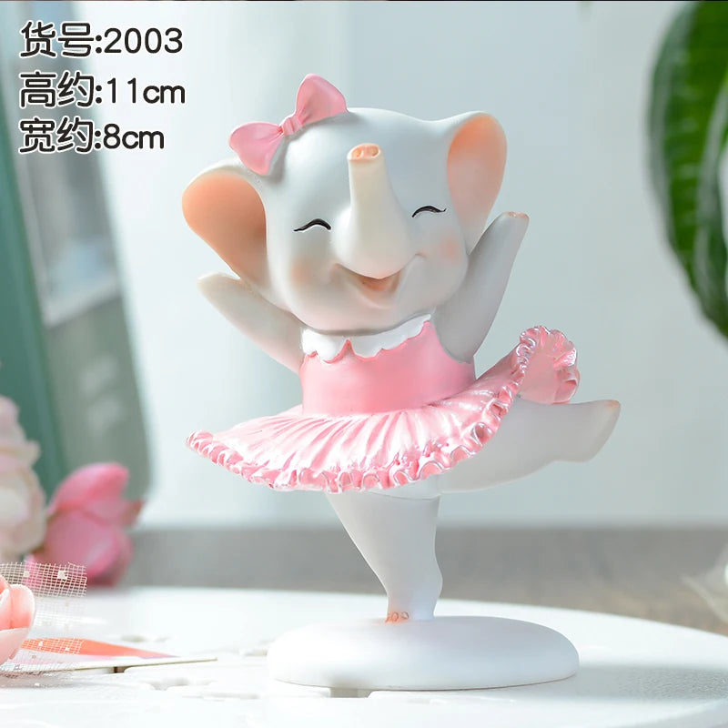 Happy Dancing Elephant Room Decor Home Decorations Cartoon Cute Elephant Ornament Home Decoration Accessories Desk Decoration
