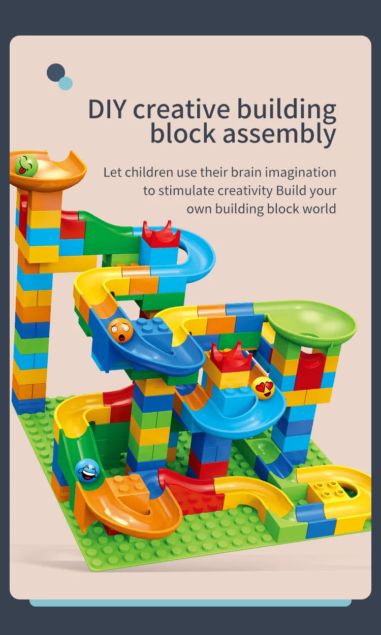 84-504PCS Marble Race Run Blocks Maze Ball Track Toy Compatible city Building Blocks Funnel Slide Blocks Toys DIY Bricks Toys