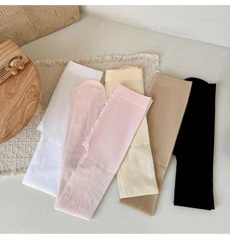 Summer Kids Thin Tights Girls Fashion Bow Print Stockings Baby Mesh Breathable Princess Pantyhose Children Ballet Dance Leggings