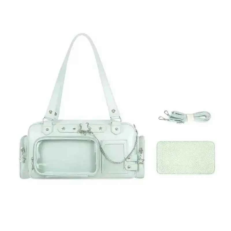 Star Chain Y2k Harajuku Shoulder Itabag Blue Lolita Girl Pain Bags Transparent Japanese Crossbody Bag New Concert Korean Handbag