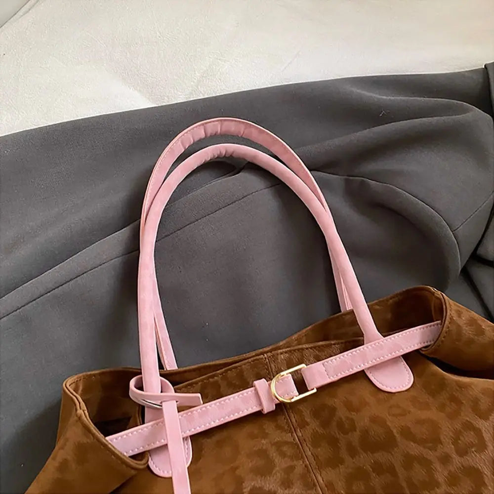 Trendy PU Leopard Print Tote Bag Large Capacity Casual Women's Shoulder Bag Versatile Underarm Bag Females Handbags Purses