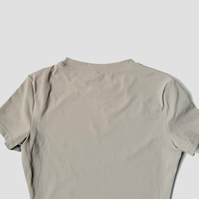 Women Solid Color Dry Fit Short Sleeve Crew Neck Athletic T-Shirt Fashion Casual Tee Suitable For Daily Running Workout Gym Top