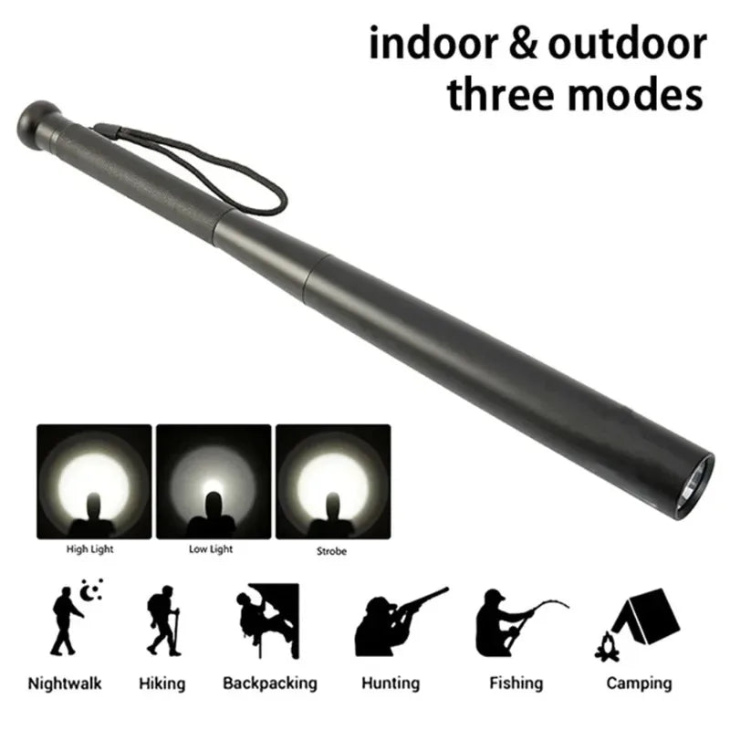Multi-Function Self Defense Baseball Bat LED Flashlight - High Hardness Emergency Break Window Stick