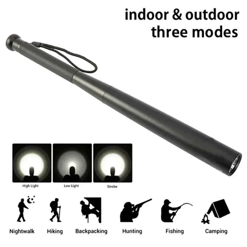 Multi-Function Self Defense Baseball Bat LED Flashlight - High Hardness Emergency Break Window Stick