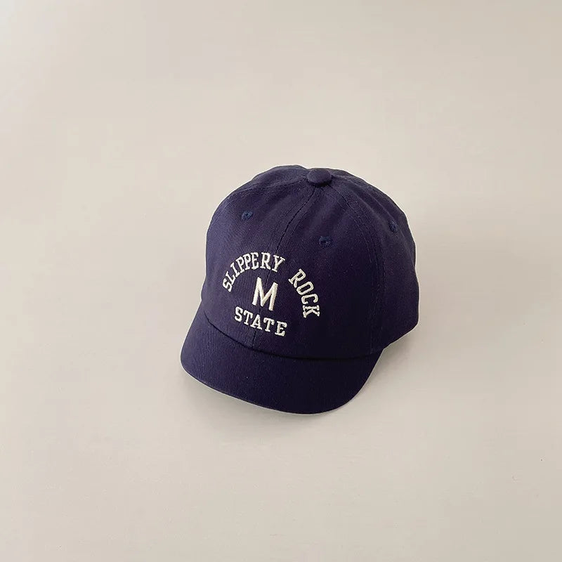 Summer Baby Baseball Hat Letter Embroidery Kids Peaked Cap for Boy Girl Solid Color Children Adjustable Sun Hats Gorras 아기모자