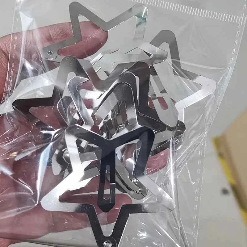 10/25/50/100pcs Y2K Silver Star Hair Clips High Quality Star Hair Clip Metal Clip Silver Pentagram Bb Clip Hair Accessory