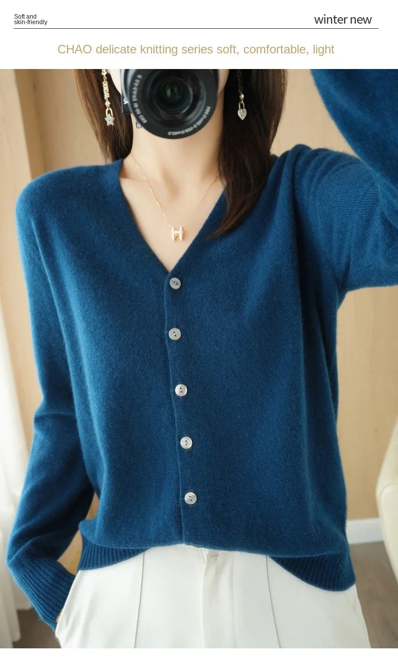 Women Cardigans 2025 Autumn Winter Single Breasted Knitwears Long Sleeve Warm Knit Cardigan Korean Fashion Spring casual Sweater