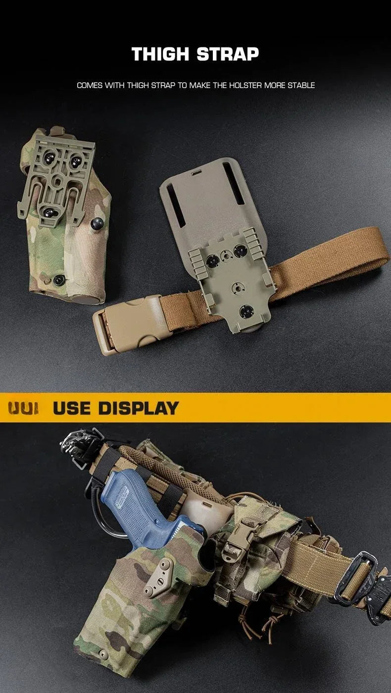 Tactical Gun Holster Glock17 Gen4 with X300 X300U Flashlight Quick Release Drop Leg Holsters Right Left Hand Pistol Gun Carry