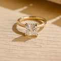 Princess Cut 1.00CT Lab Grown Diamond Hidden Halo Proposal Ring 10K Yellow Gold with Promise Bridal Anniversary Gift for Bridle