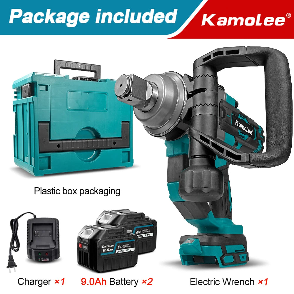 Kamolee 5000 N.M Torque 1 Inch Brushless Electric Impact Wrench Lithium-Ion Battery For 18V 21V Battery