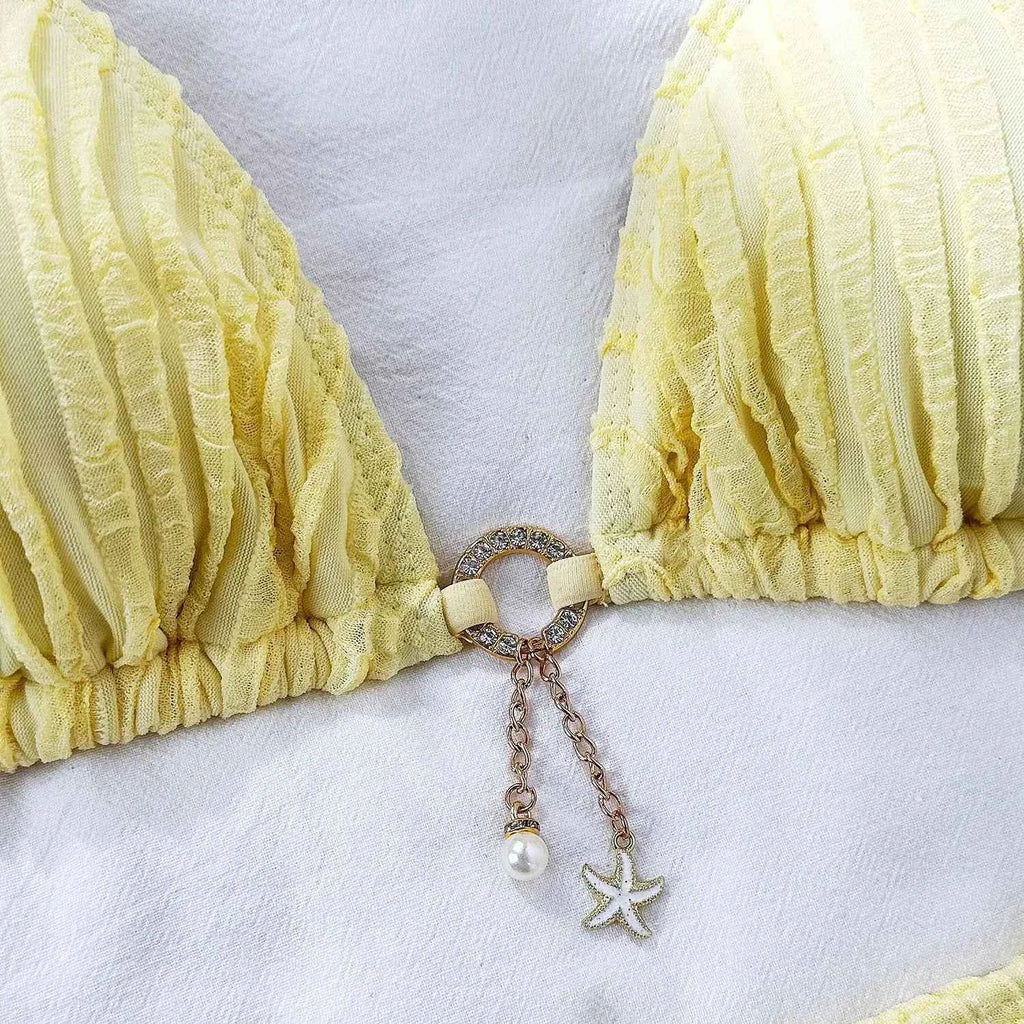 Sexy Wrinkled Halter Brazilian Bikini Women Swimwear Female Swimsuit Two-pieces Bikini Set High Cut Bathing Suit Swim Beach Wear