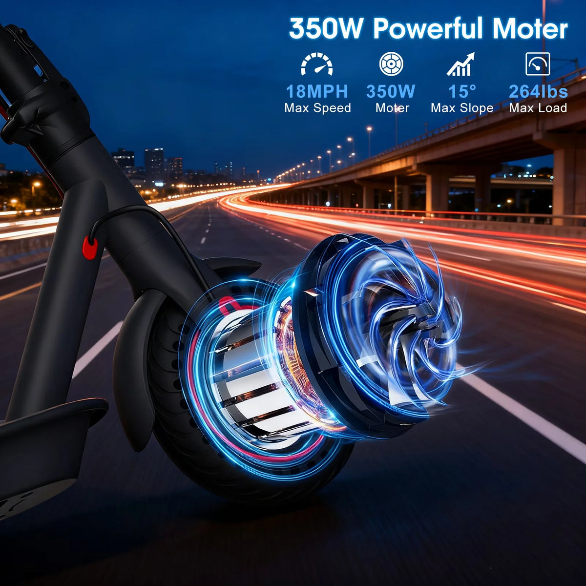 350W Foldable Electric Scooter for Adults with App Control