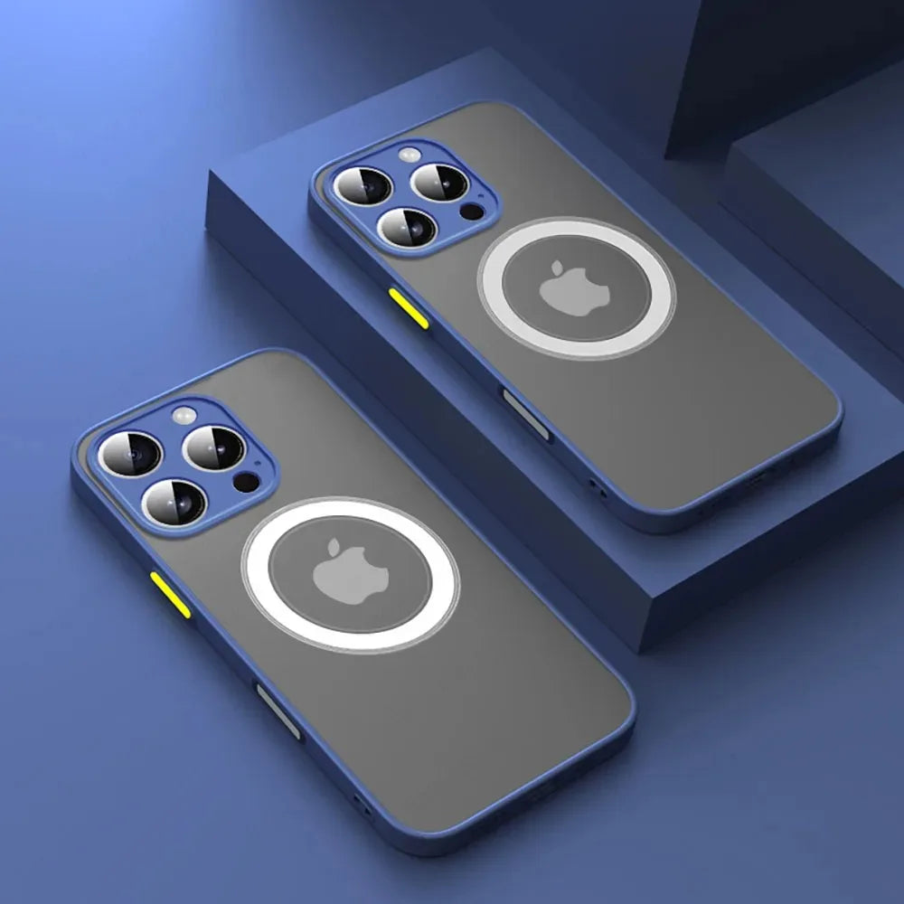 Luxury Armor Matte For Magsafe Magnetic Wireless Charging Case For iPhone 17 16 15 14 13 12 11Pro Max Mini Plus Shockproof Cover